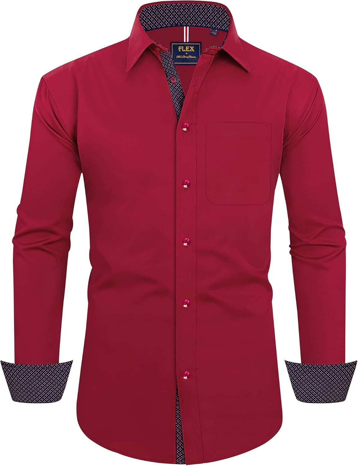 Alimens & Gentle Men'S Dress Shirts Long Sleeve Wrinkle-Free Business Casual Button down Shirt