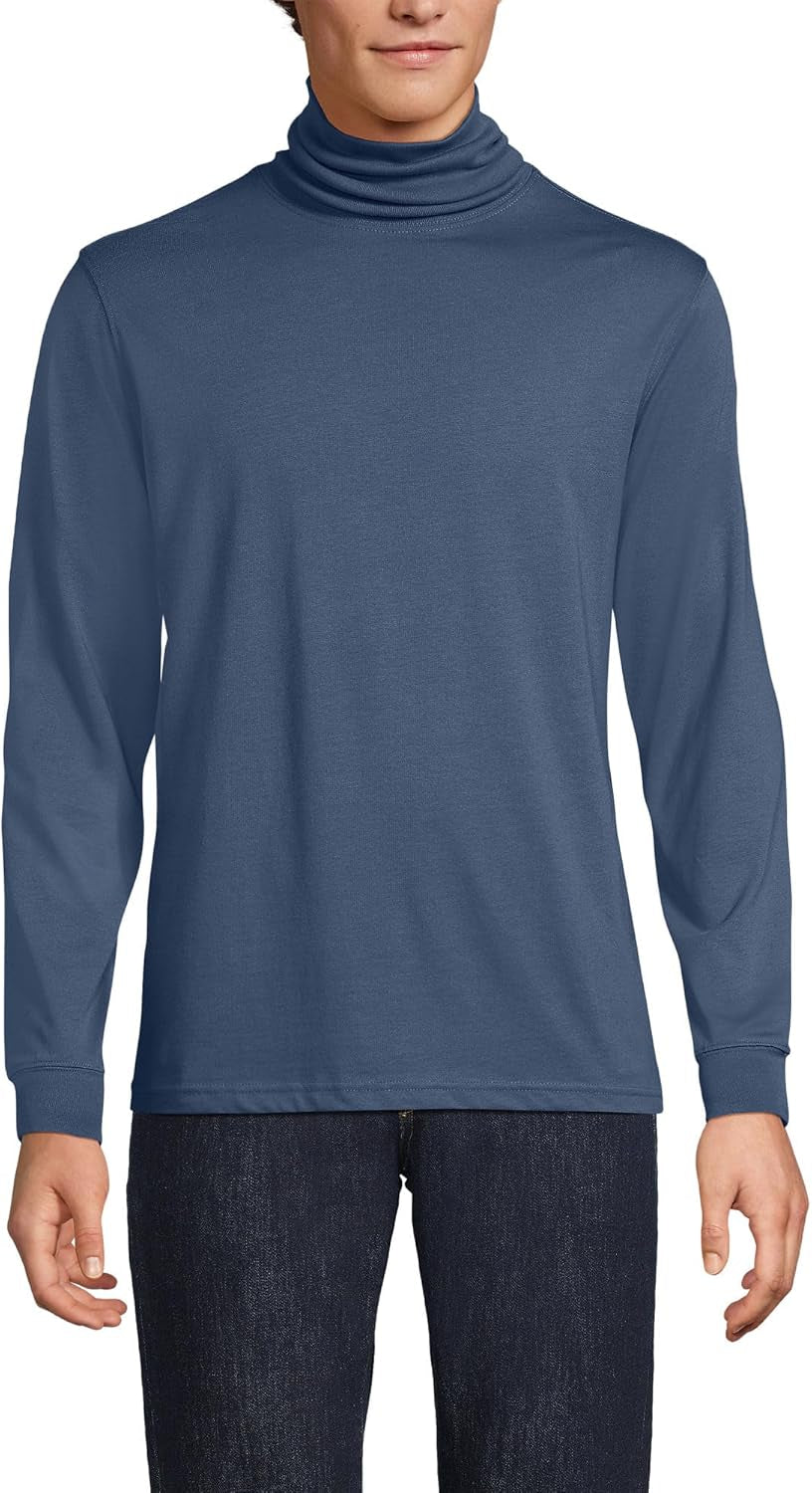 Lands' End Men'S Super-T Cotton-Blend Turtleneck Shirt