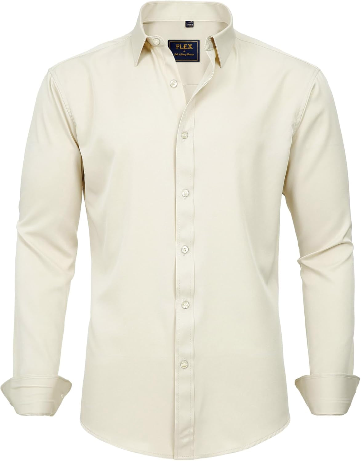 J.VER Men'S Dress Shirts Solid Long Sleeve Stretch Wrinkle-Free Formal Shirt Business Casual Button down Shirts