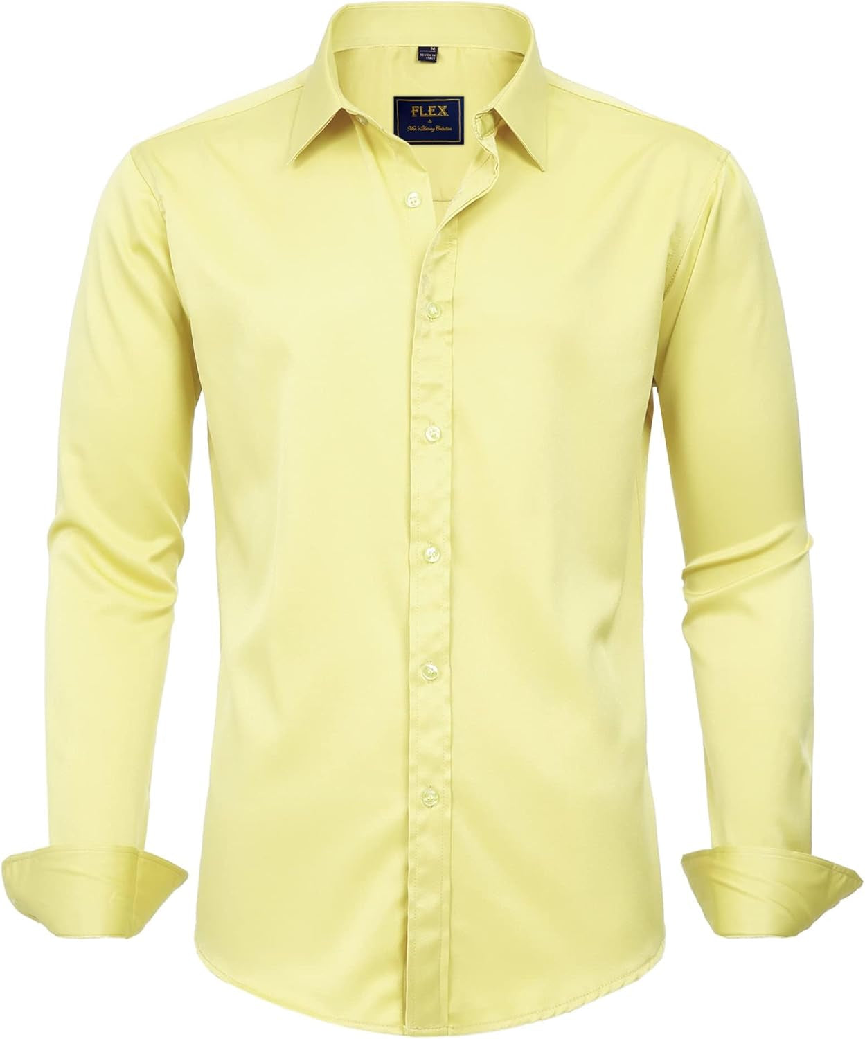 J.VER Men'S Dress Shirts Solid Long Sleeve Stretch Wrinkle-Free Formal Shirt Business Casual Button down Shirts