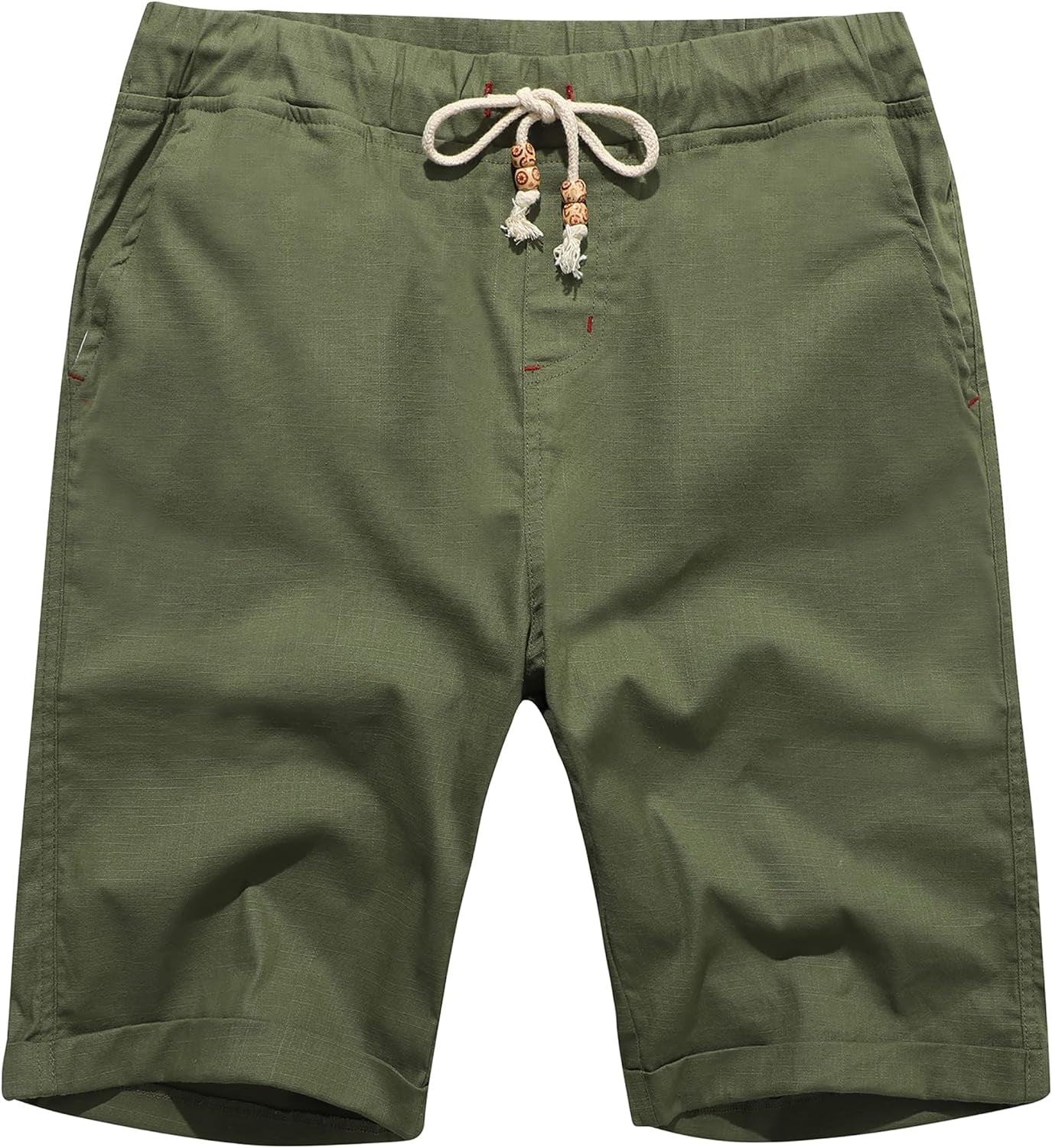 Boisouey Men'S Linen Casual Classic Fit Short Summer Beach Shorts