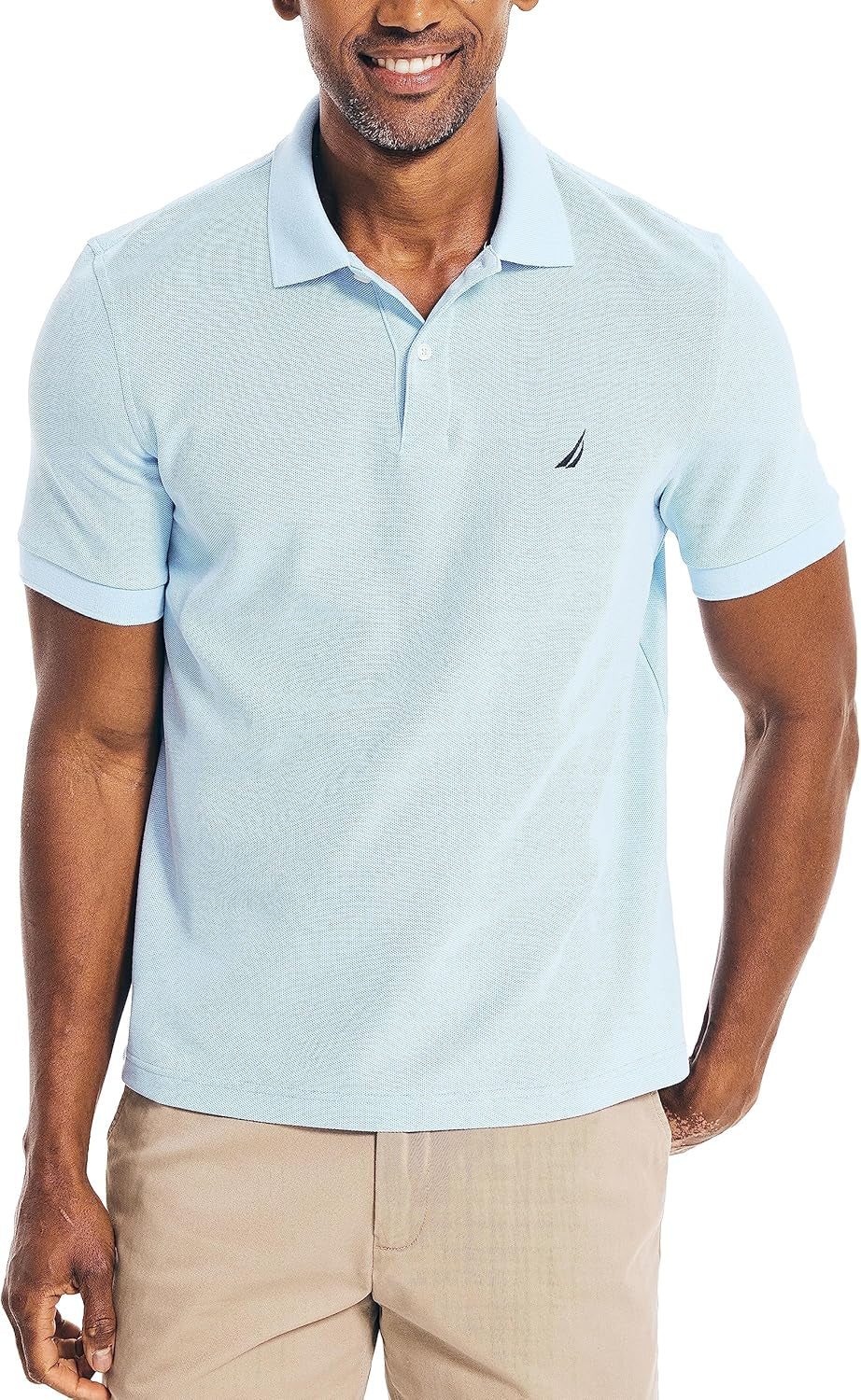 Nautica Men'S Classic Short Sleeve Solid Performance Deck Polo Shirt