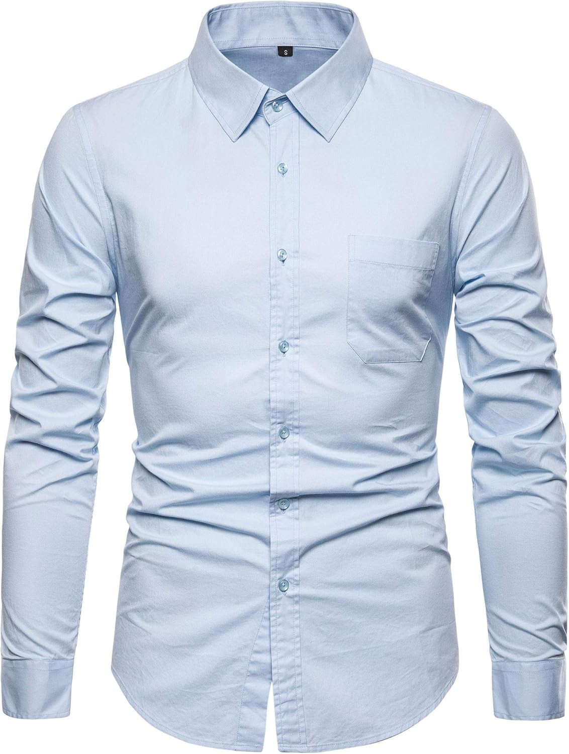 Men’S Long Sleeve Casual Button down Dress Shirts with Chest Pocket