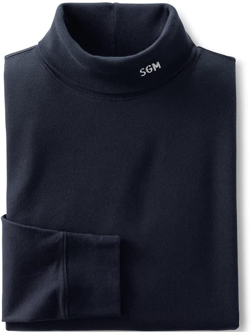 Lands' End Men'S Super-T Cotton-Blend Turtleneck Shirt