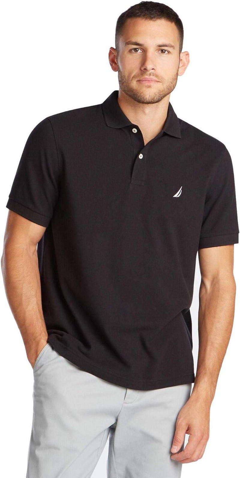 Nautica Men'S Classic Short Sleeve Solid Performance Deck Polo Shirt
