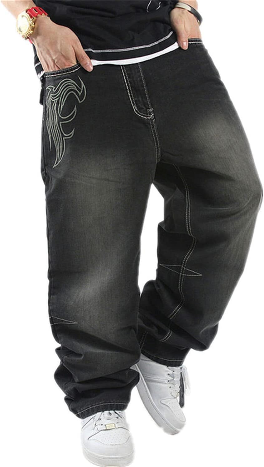 Baggy Jeans for Men Loose Fit Skateboard Pants Street Hip Hop Jeans