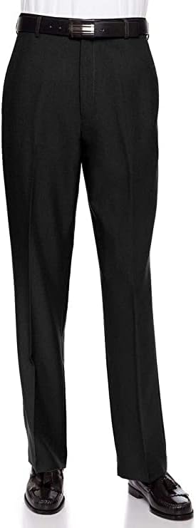RGM Mens Dress Pants Flat Front - Machine Washable Casual Pants Comfortable for Everyday Wear - Versatile Suit Pant for Work