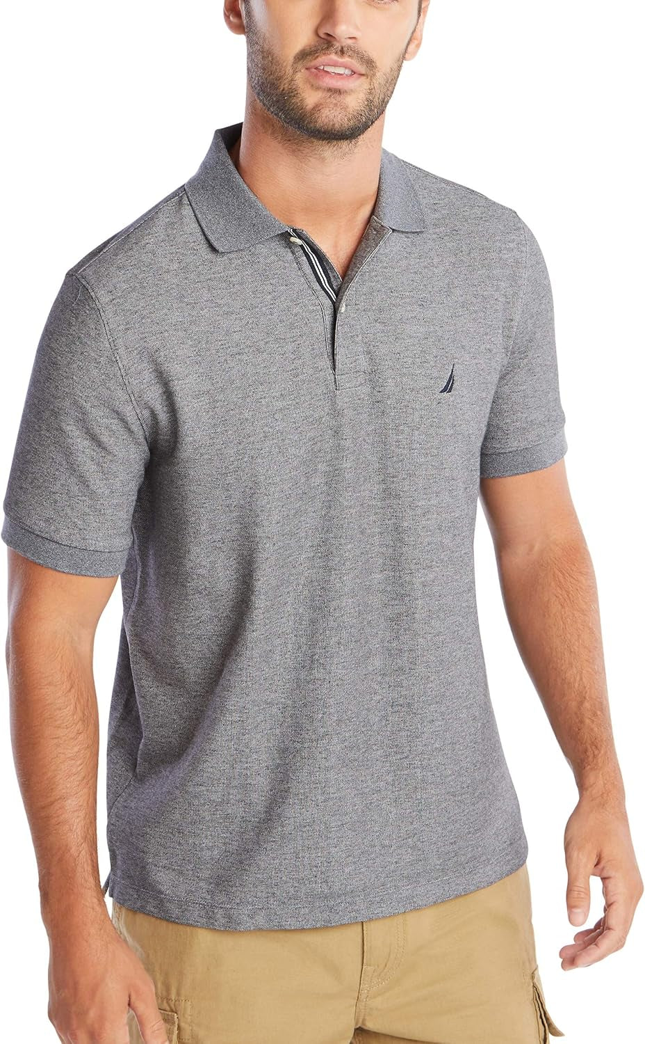 Nautica Men'S Classic Short Sleeve Solid Performance Deck Polo Shirt