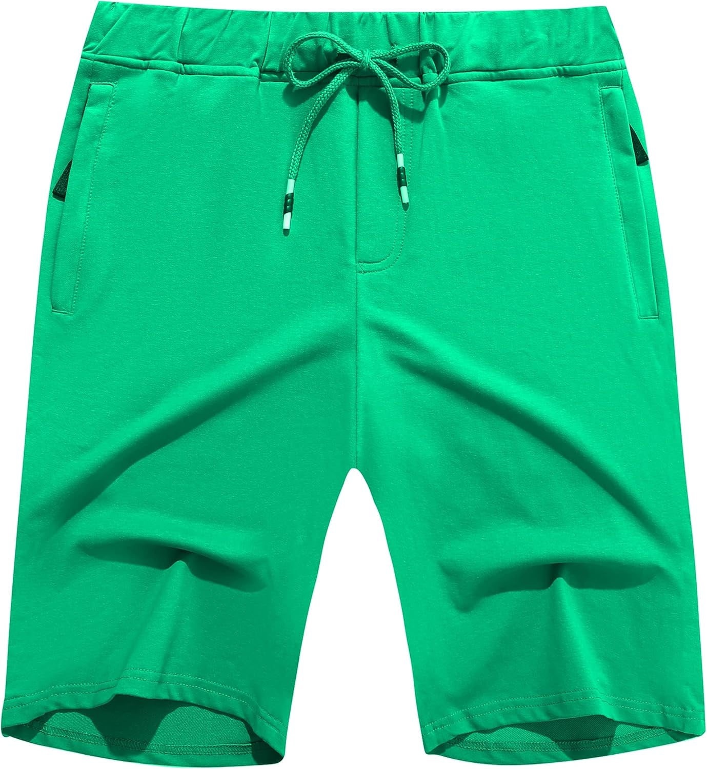 Boisouey Mens Shorts Casual Drawstring Zipper Pockets Elastic Waist