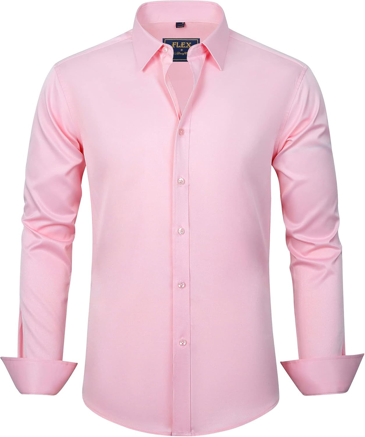 J.VER Men'S Dress Shirts Solid Long Sleeve Stretch Wrinkle-Free Formal Shirt Business Casual Button down Shirts