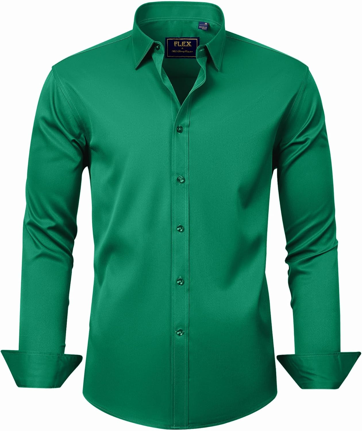 J.VER Men'S Dress Shirts Solid Long Sleeve Stretch Wrinkle-Free Formal Shirt Business Casual Button down Shirts