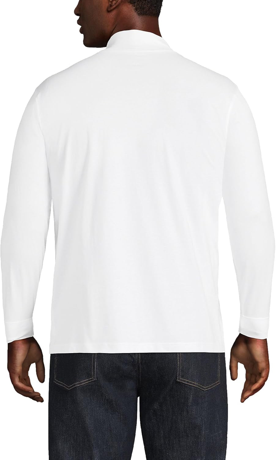 Lands' End Men'S Super-T Cotton-Blend Turtleneck Shirt