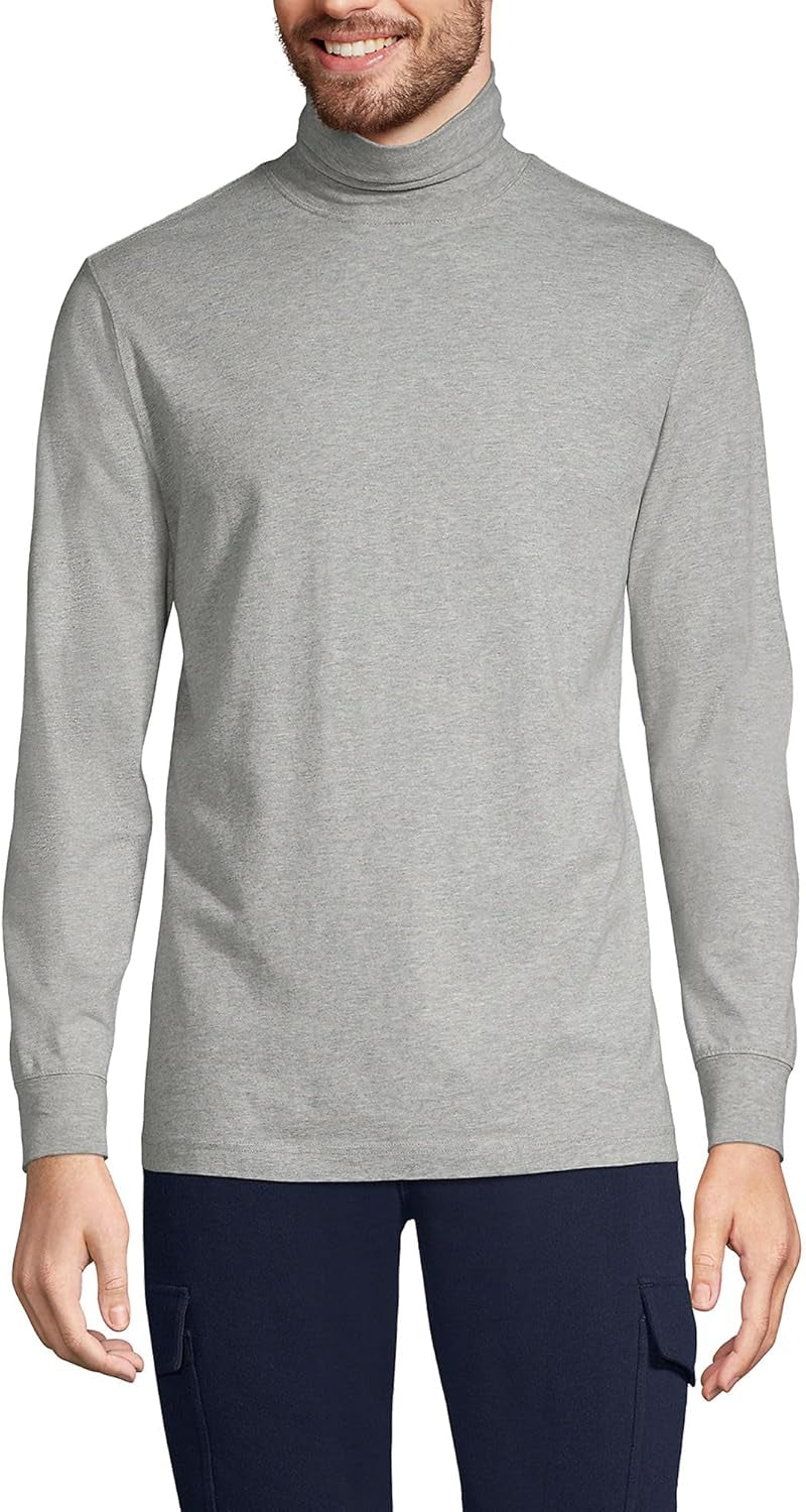 Lands' End Men'S Super-T Cotton-Blend Turtleneck Shirt