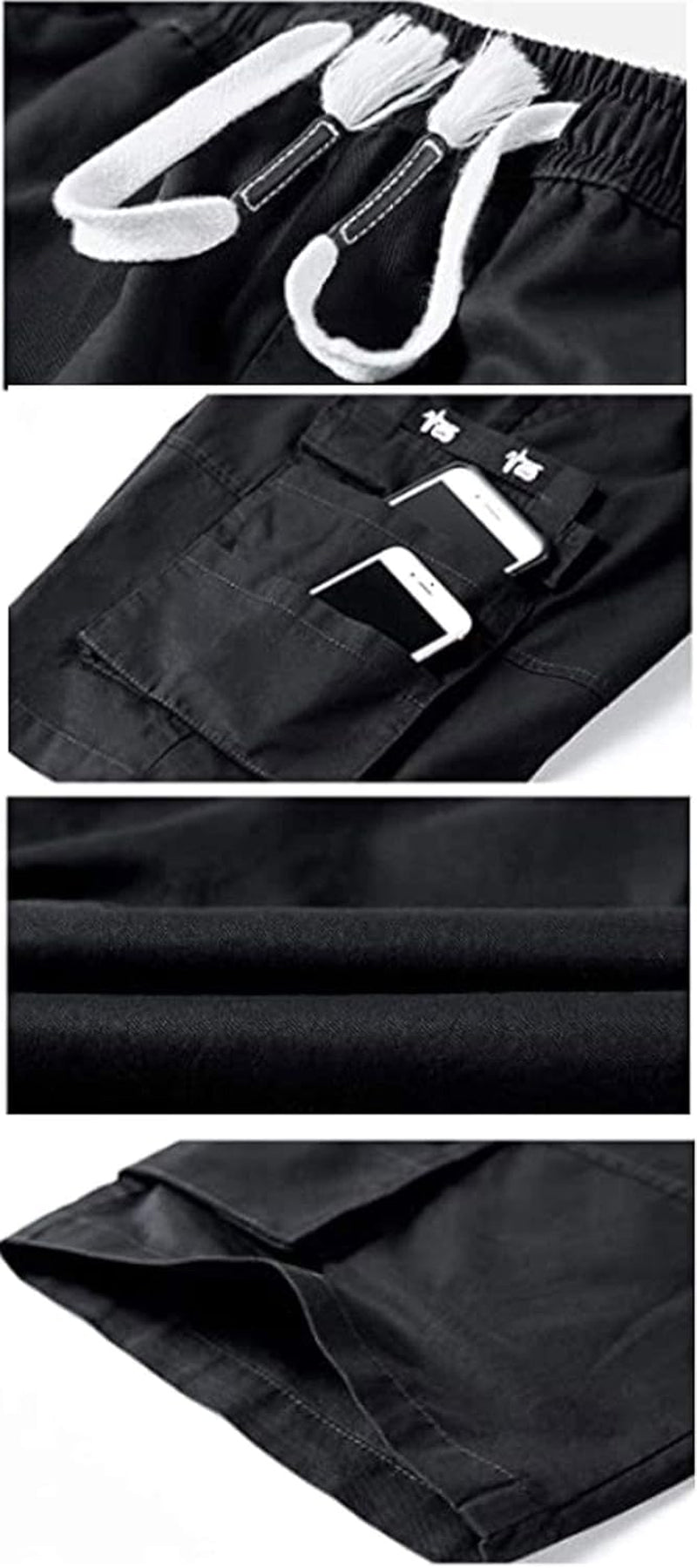 Xinyangni Men'S Cargo Shorts Elastic Waist Relaxed Fit Cotton Casual Outdoor Lightweight Work Shorts Multi-Pockets
