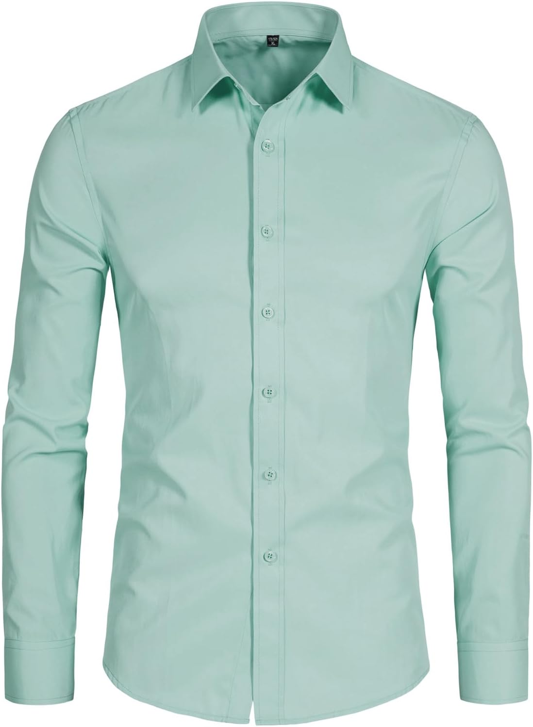 Men'S Long Sleeve Button up Shirts Solid Slim Fit Casual Business Formal Dress Shirt
