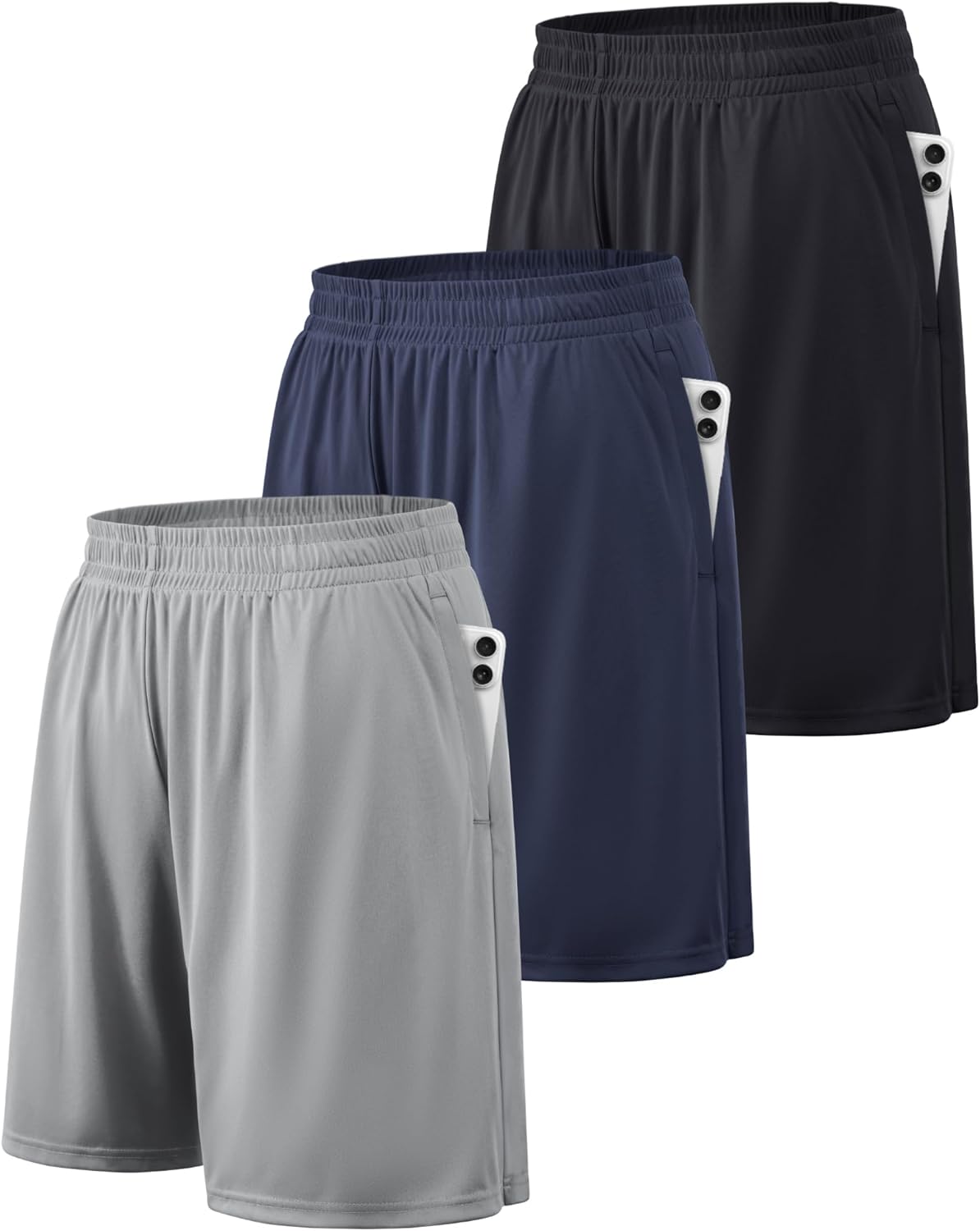 BALENNZ Athletic Shorts for Men with Pockets and Elastic Waistband Quick Dry Activewear