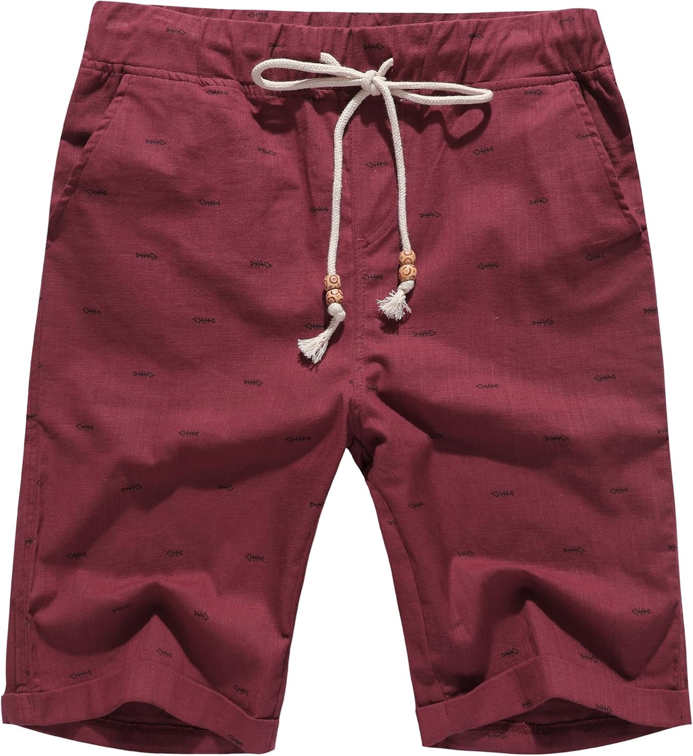 Boisouey Men'S Linen Casual Classic Fit Short Summer Beach Shorts