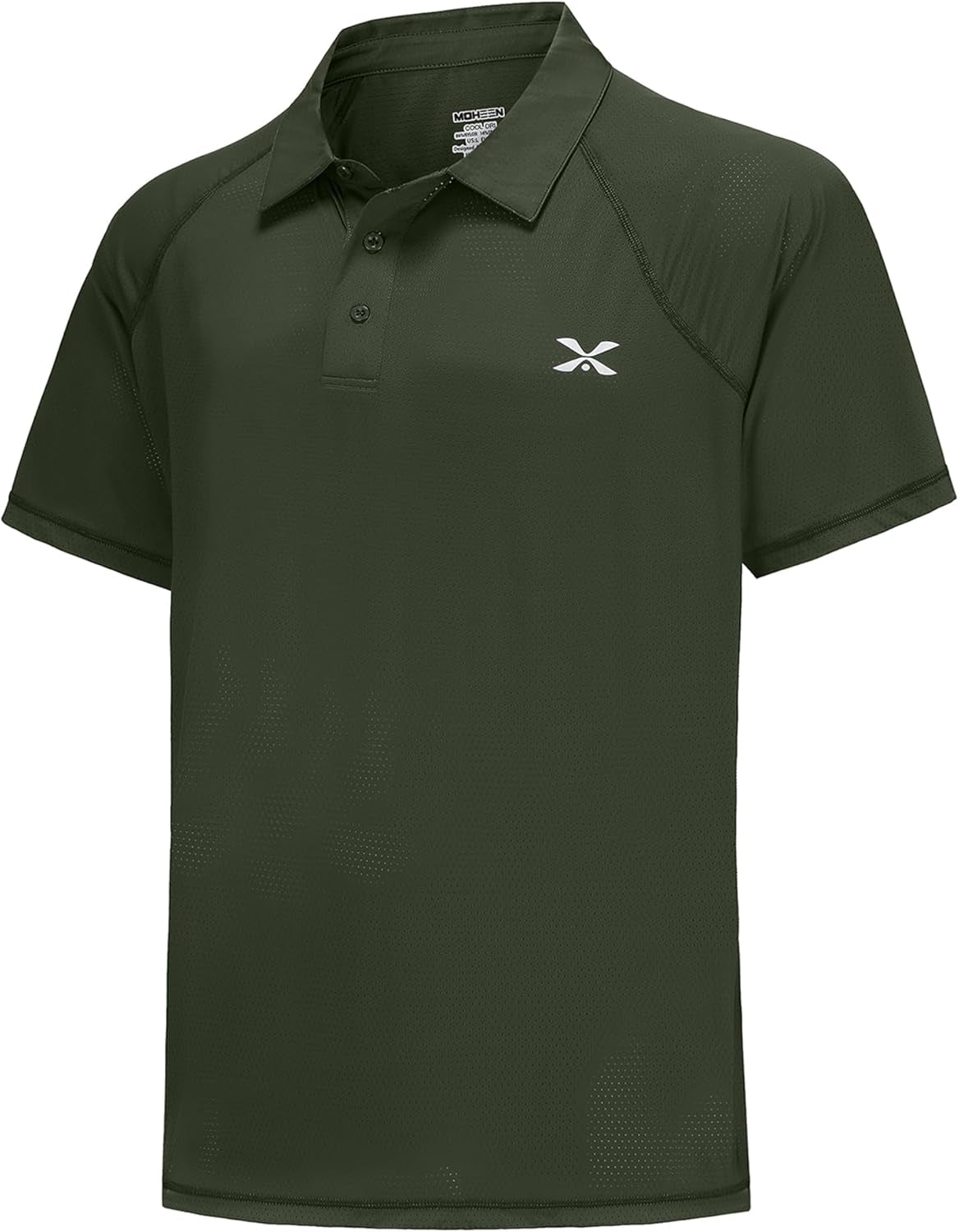 MOHEEN Men'S Moisture Wicking Short Sleeve Polo Shirts UPF 50+ Lightweight Performance Golf Shirts M-6XL