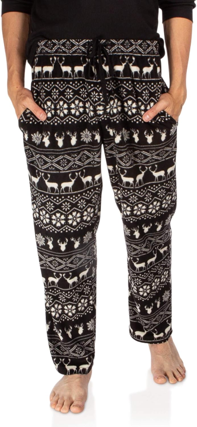 DG Hill 1Pack or 3Pack Mens PJ Pajama Pants Bottoms Fleece Lounge Pants Sleepwear Plaid Pjs with Pockets Microfleece
