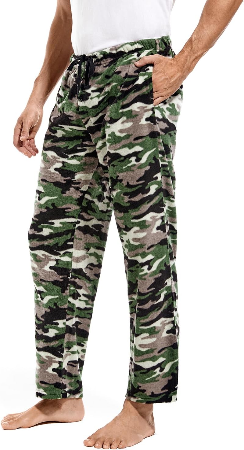 DG Hill 1Pack or 3Pack Mens PJ Pajama Pants Bottoms Fleece Lounge Pants Sleepwear Plaid Pjs with Pockets Microfleece