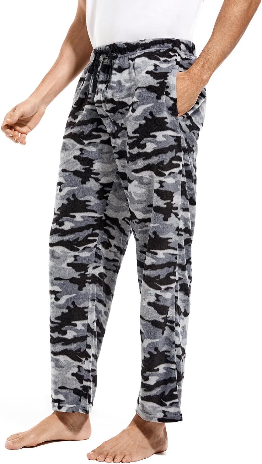 DG Hill 1Pack or 3Pack Mens PJ Pajama Pants Bottoms Fleece Lounge Pants Sleepwear Plaid Pjs with Pockets Microfleece