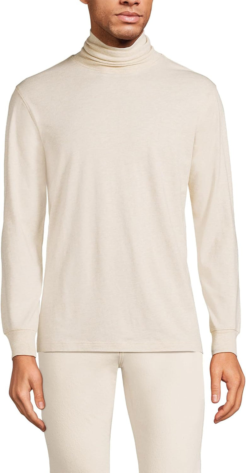 Lands' End Men'S Super-T Cotton-Blend Turtleneck Shirt