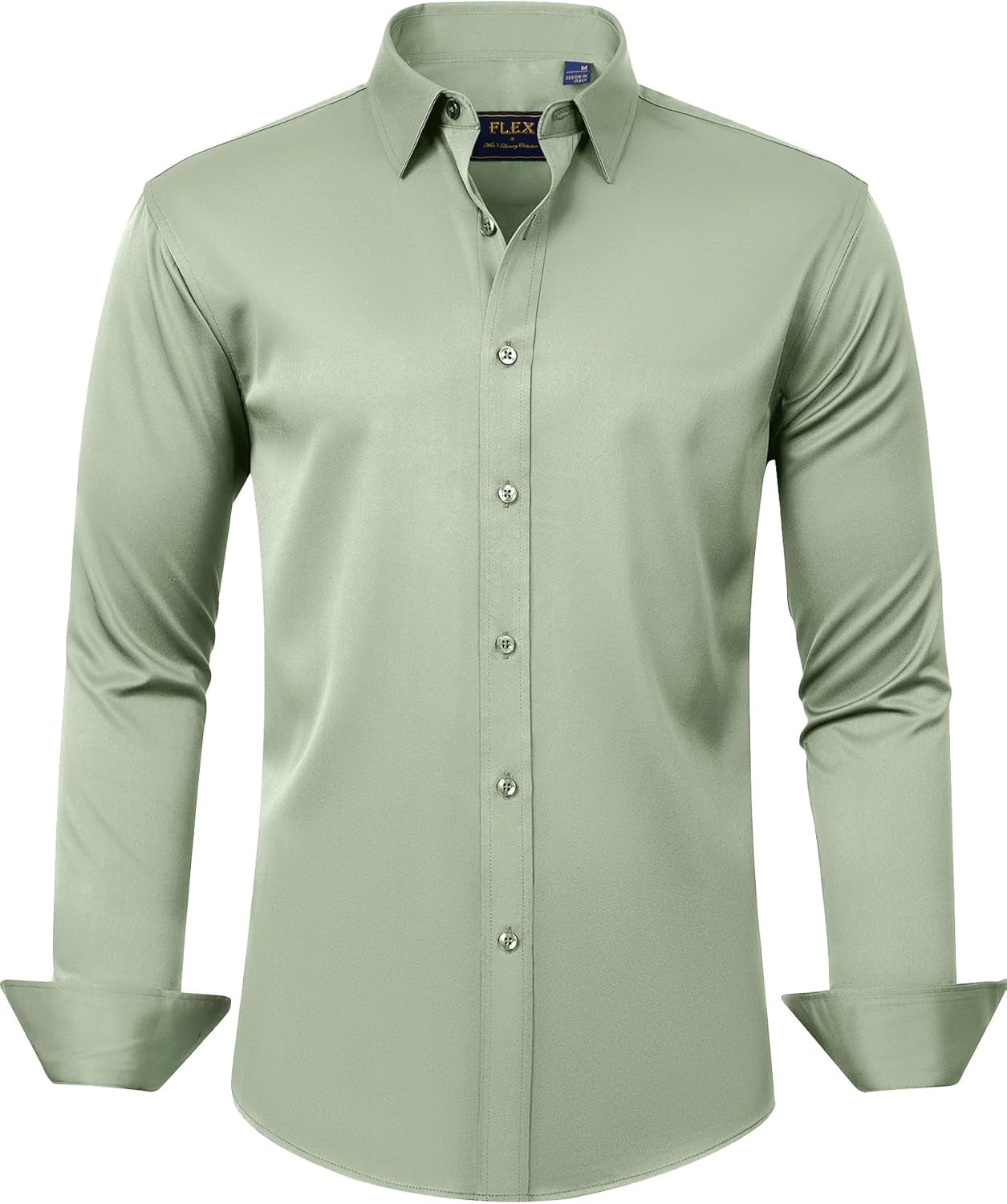 J.VER Men'S Dress Shirts Solid Long Sleeve Stretch Wrinkle-Free Formal Shirt Business Casual Button down Shirts