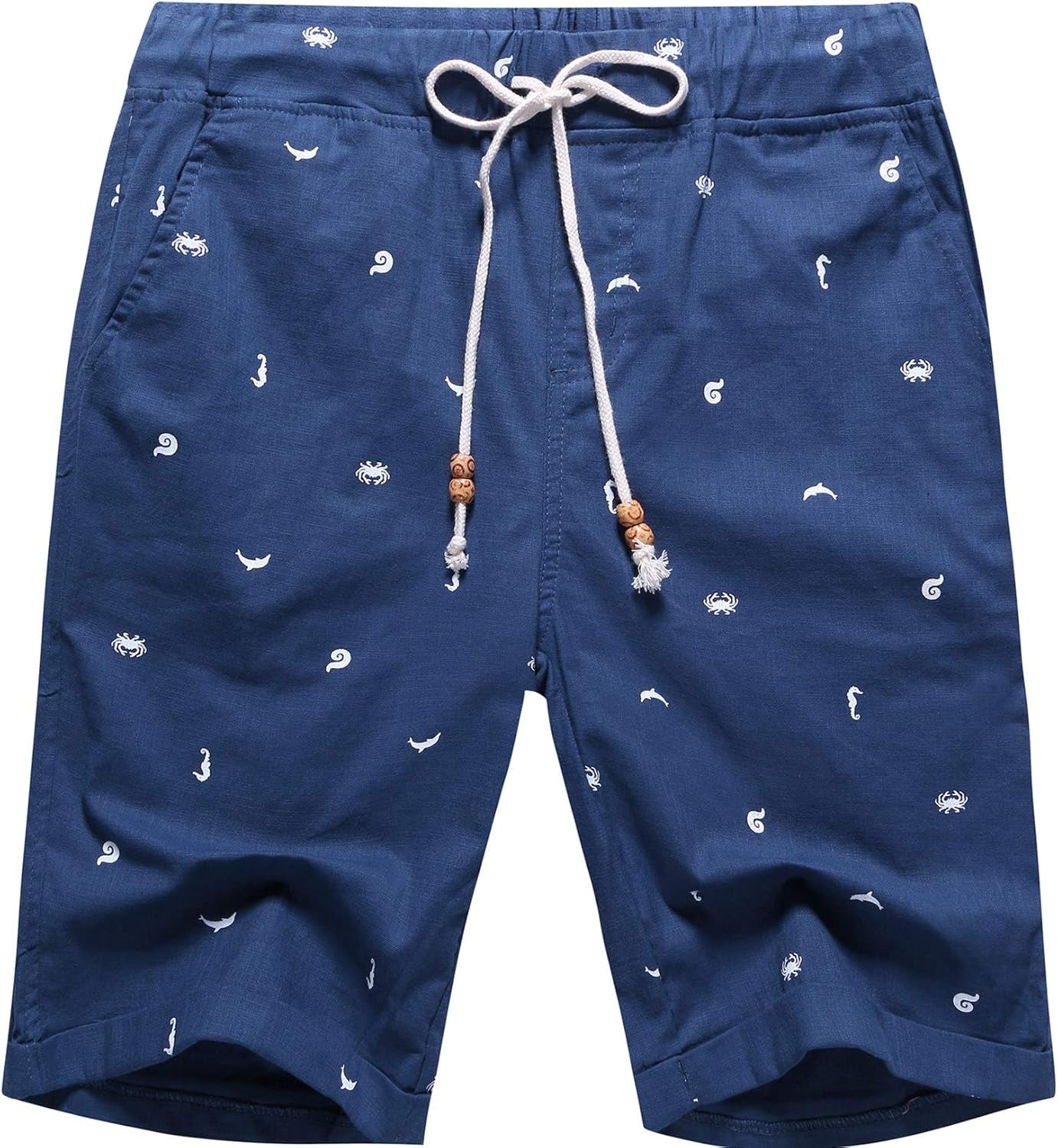 Boisouey Men'S Linen Casual Classic Fit Short Summer Beach Shorts