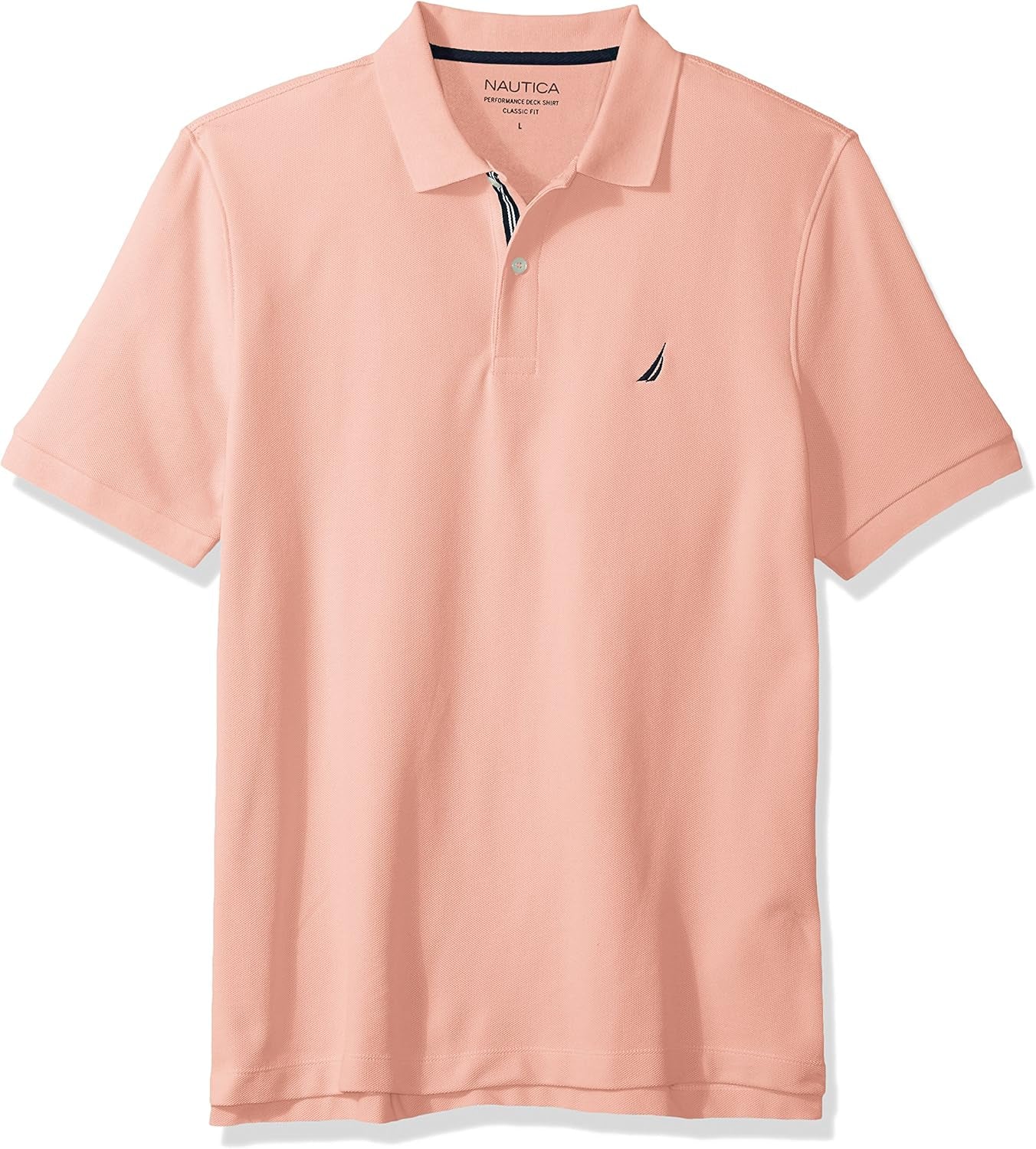 Nautica Men'S Classic Short Sleeve Solid Performance Deck Polo Shirt