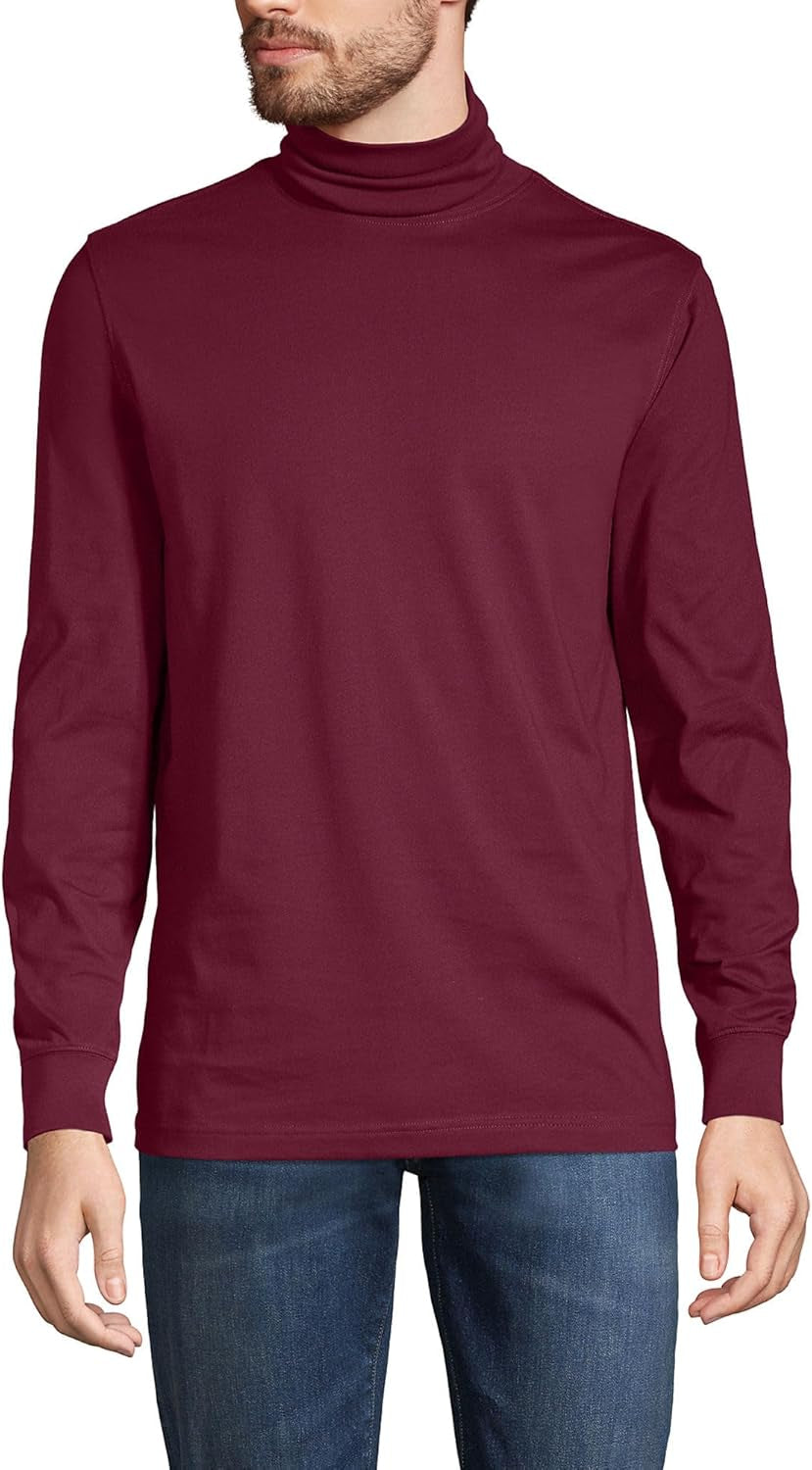 Lands' End Men'S Super-T Cotton-Blend Turtleneck Shirt