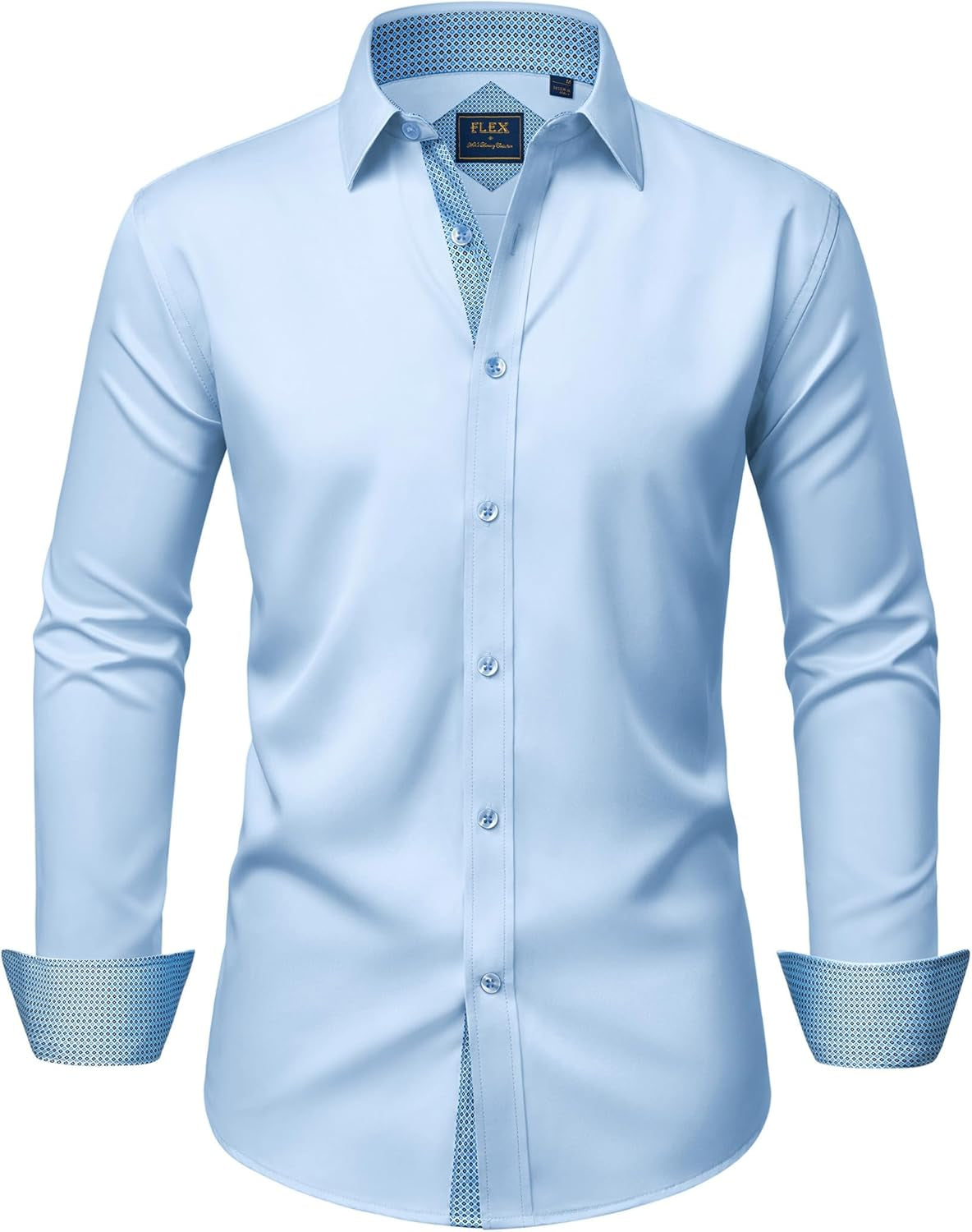 Alimens & Gentle Men'S Dress Shirts Long Sleeve Wrinkle-Free Business Casual Button down Shirt