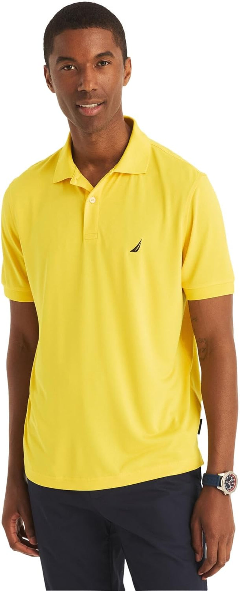 Nautica Men'S Classic Short Sleeve Solid Performance Deck Polo Shirt