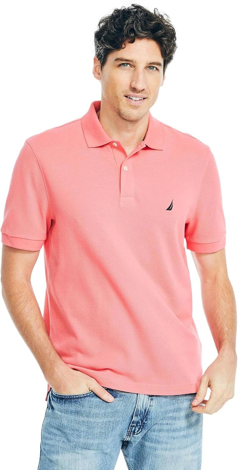 Nautica Men'S Classic Short Sleeve Solid Performance Deck Polo Shirt
