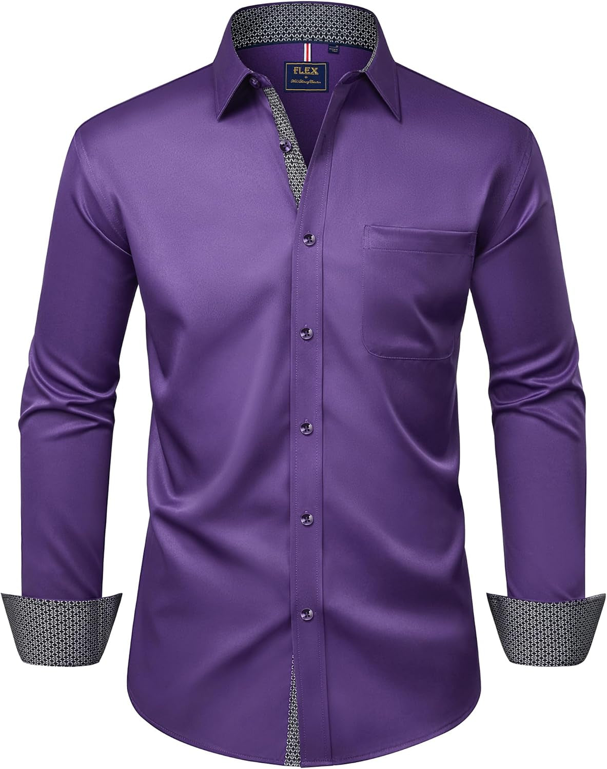 Alimens & Gentle Men'S Dress Shirts Long Sleeve Wrinkle-Free Business Casual Button down Shirt