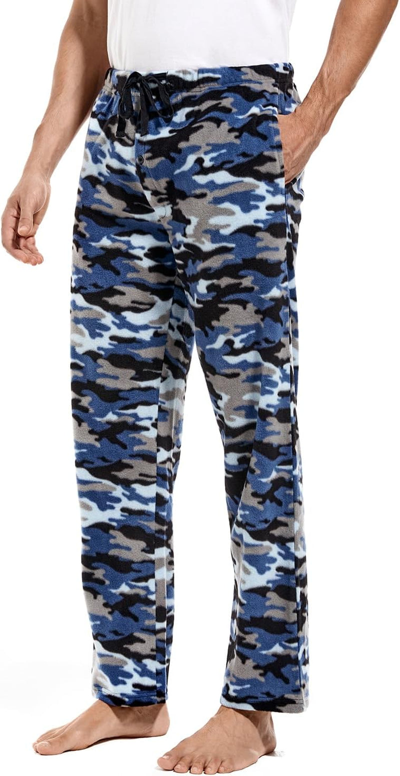 DG Hill 1Pack or 3Pack Mens PJ Pajama Pants Bottoms Fleece Lounge Pants Sleepwear Plaid Pjs with Pockets Microfleece
