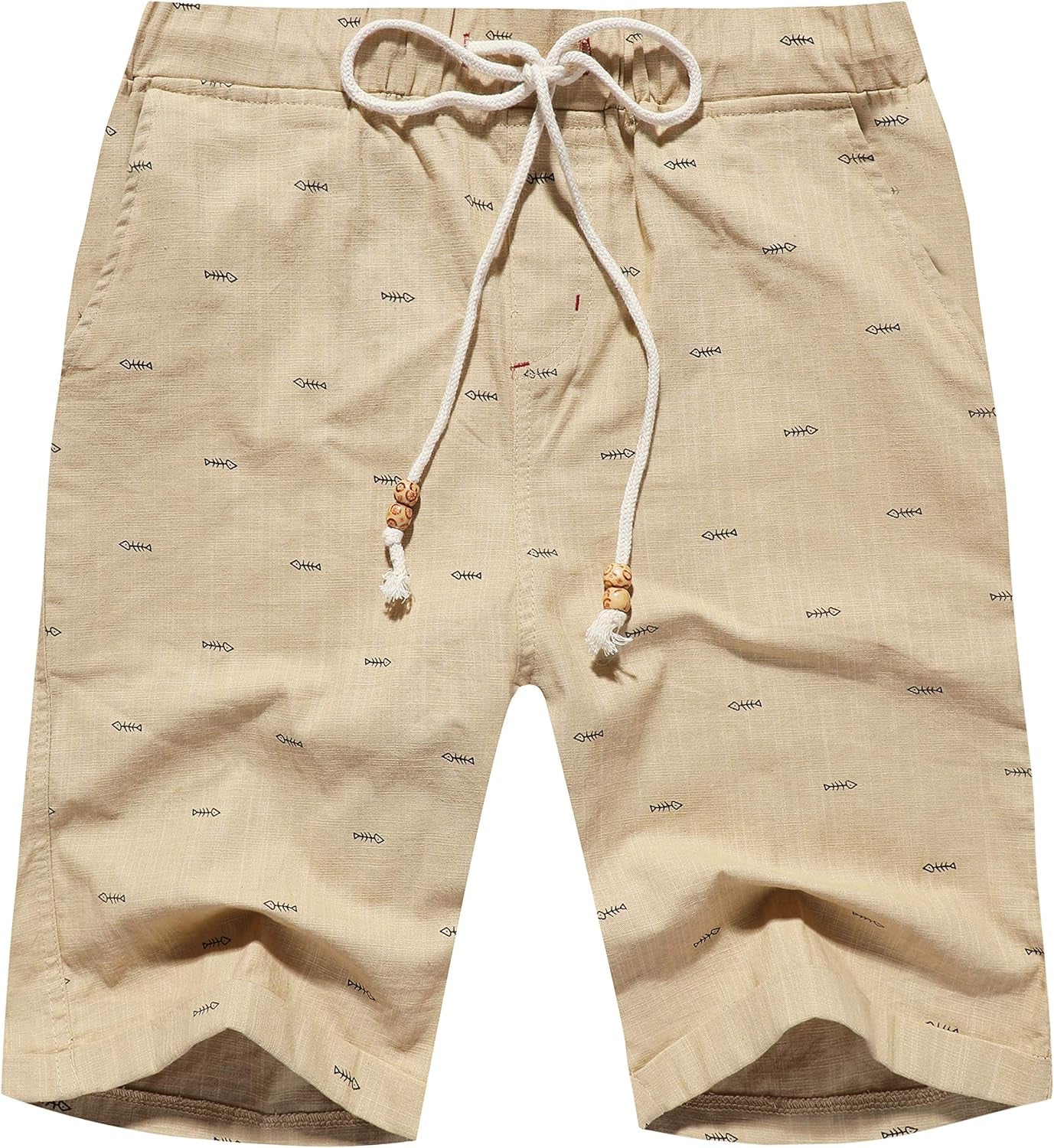 Boisouey Men'S Linen Casual Classic Fit Short Summer Beach Shorts