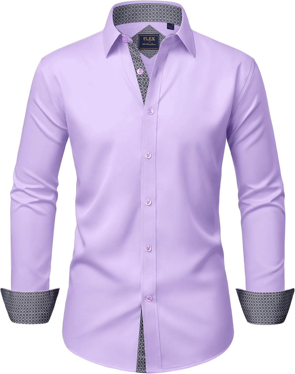 Alimens & Gentle Men'S Dress Shirts Long Sleeve Wrinkle-Free Business Casual Button down Shirt