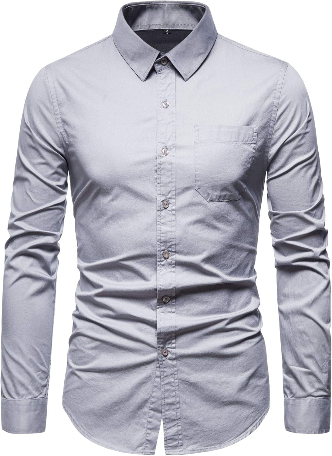 Men’S Long Sleeve Casual Button down Dress Shirts with Chest Pocket