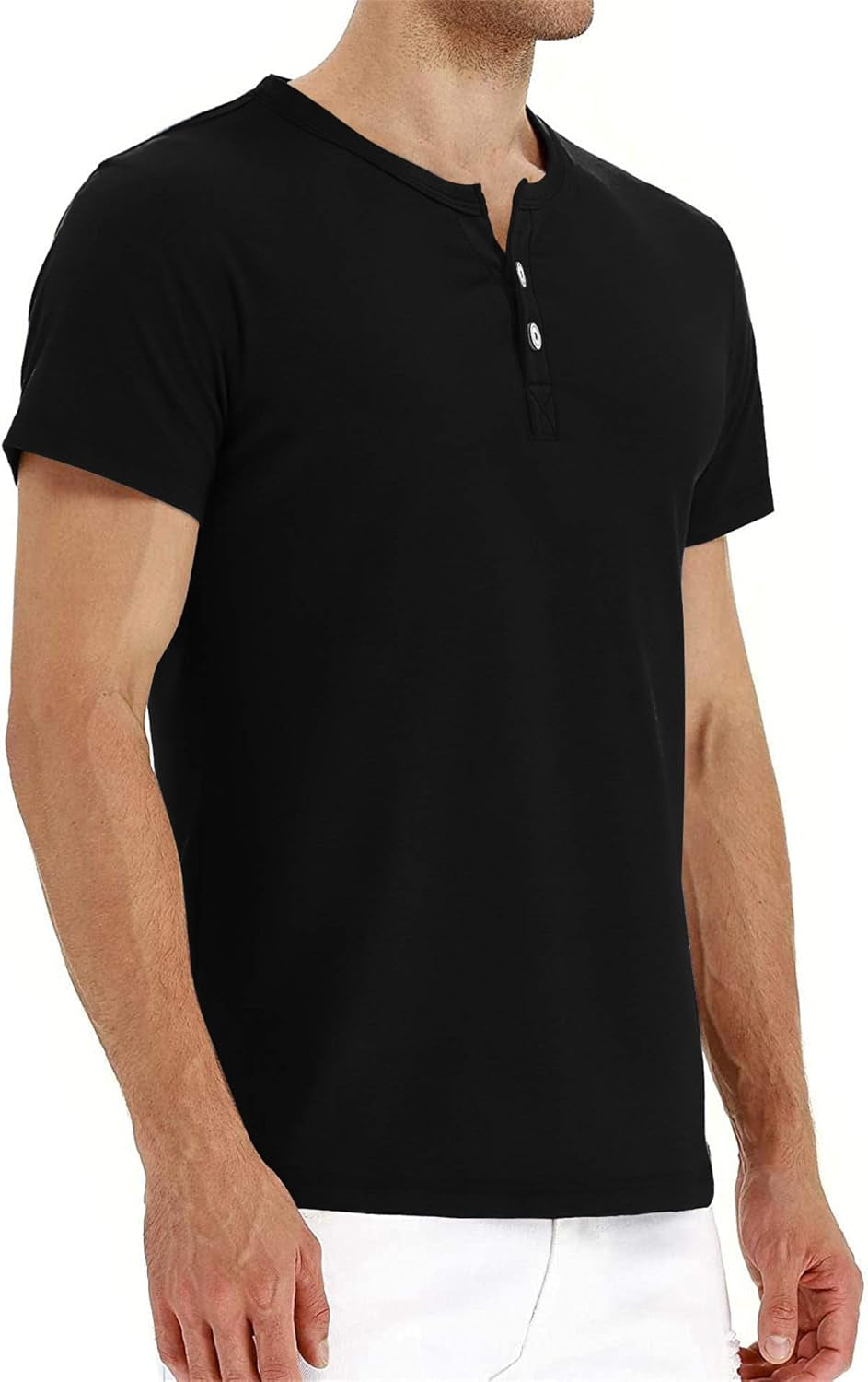 Aiyino Mens Casual Slim Fit Long Sleeve Henley T-Shirts Cotton Shirts