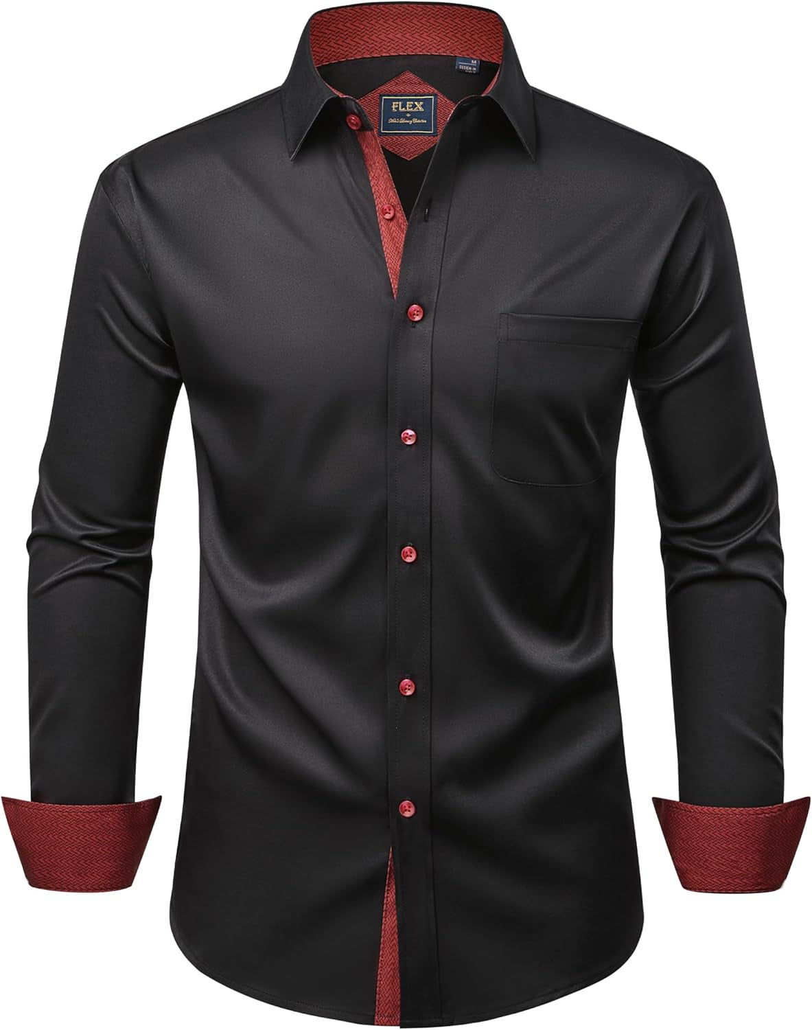 Alimens & Gentle Men'S Dress Shirts Long Sleeve Wrinkle-Free Business Casual Button down Shirt