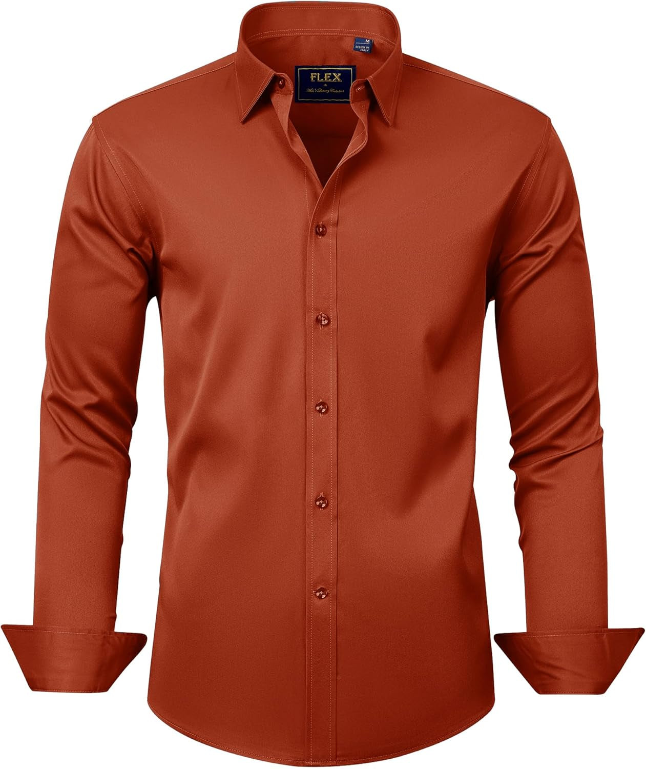 J.VER Men'S Dress Shirts Solid Long Sleeve Stretch Wrinkle-Free Formal Shirt Business Casual Button down Shirts
