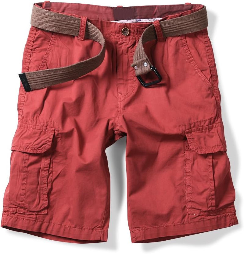 OCHENTA Men'S Lightweight Cargo Shorts with Pockets Cotton Shorts for Men Casual (No Belt)