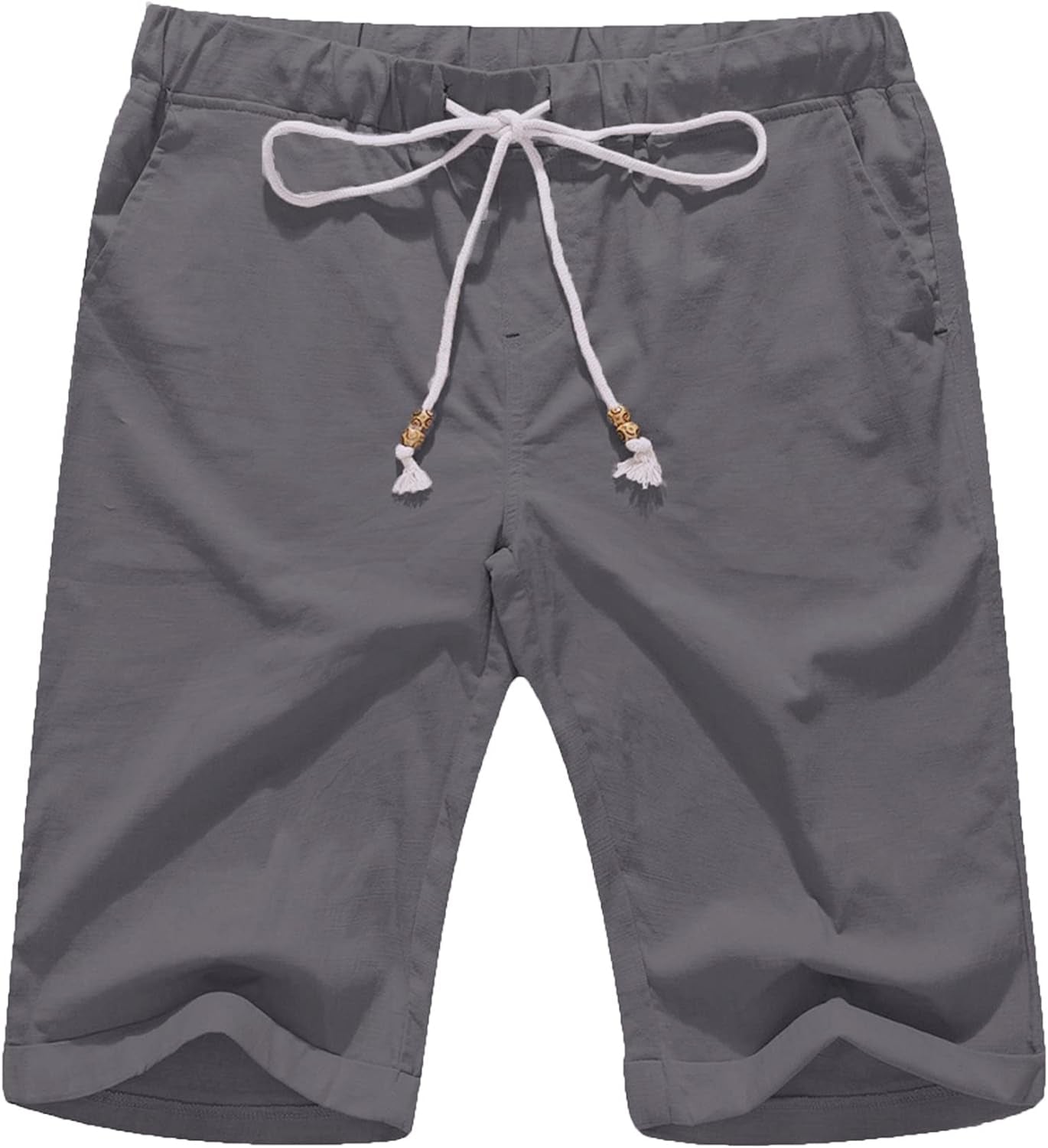 Boisouey Men'S Linen Casual Classic Fit Short Summer Beach Shorts