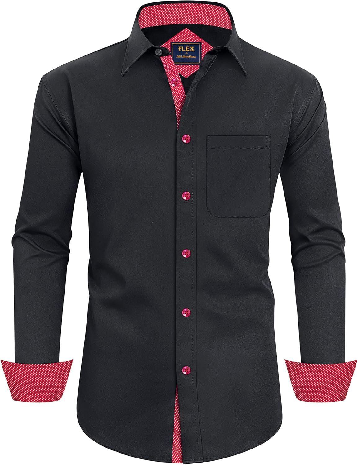 Alimens & Gentle Men'S Dress Shirts Long Sleeve Wrinkle-Free Business Casual Button down Shirt