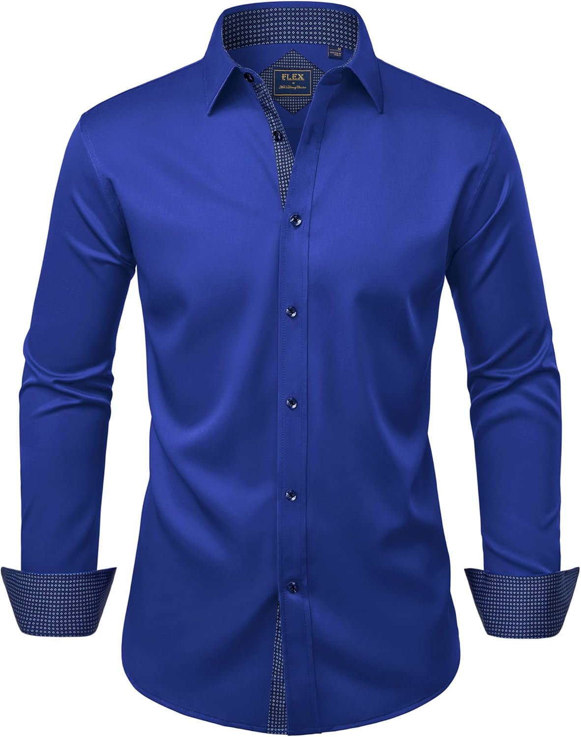 Alimens & Gentle Men'S Dress Shirts Long Sleeve Wrinkle-Free Business Casual Button down Shirt