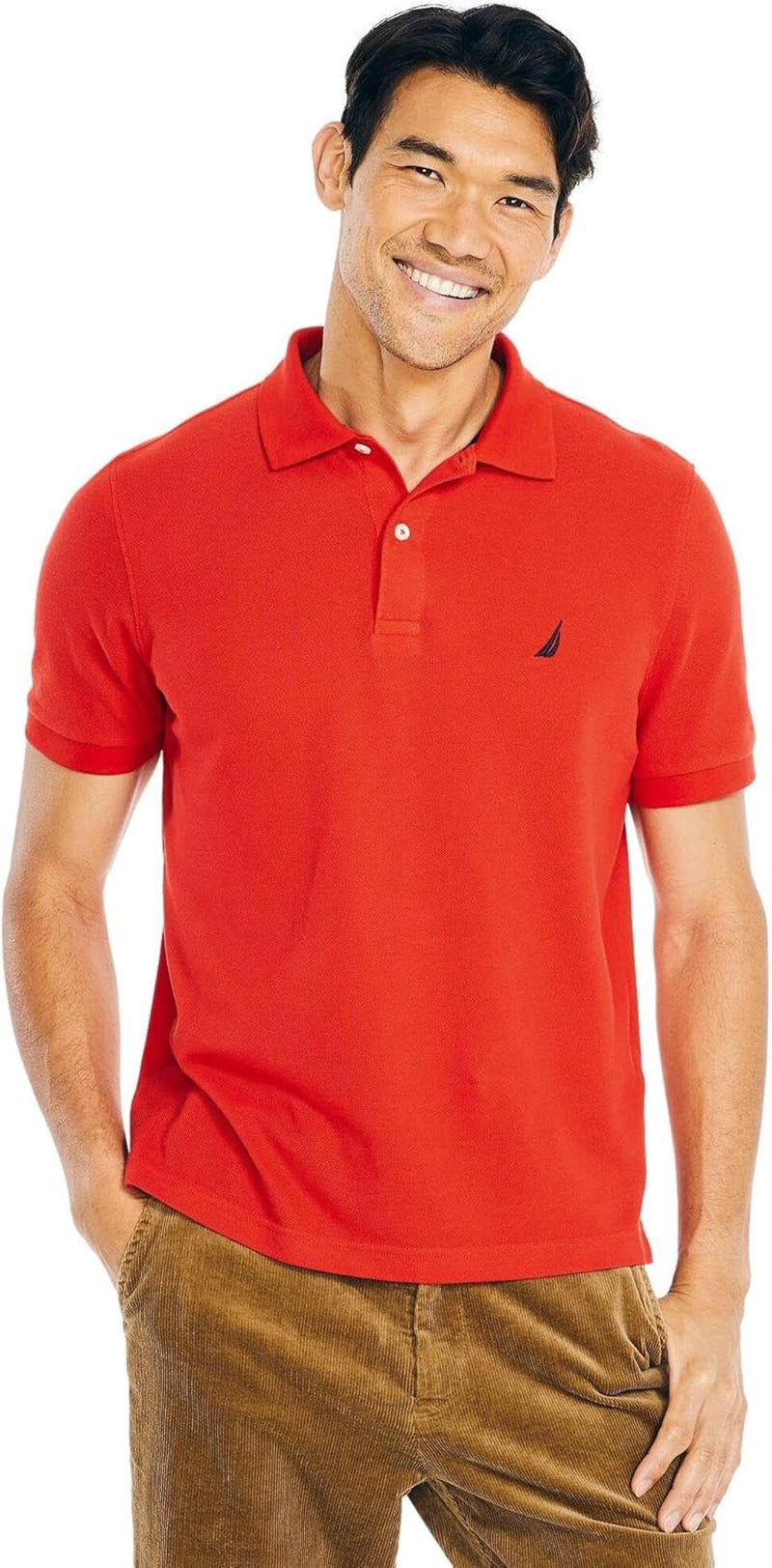 Nautica Men'S Classic Short Sleeve Solid Performance Deck Polo Shirt