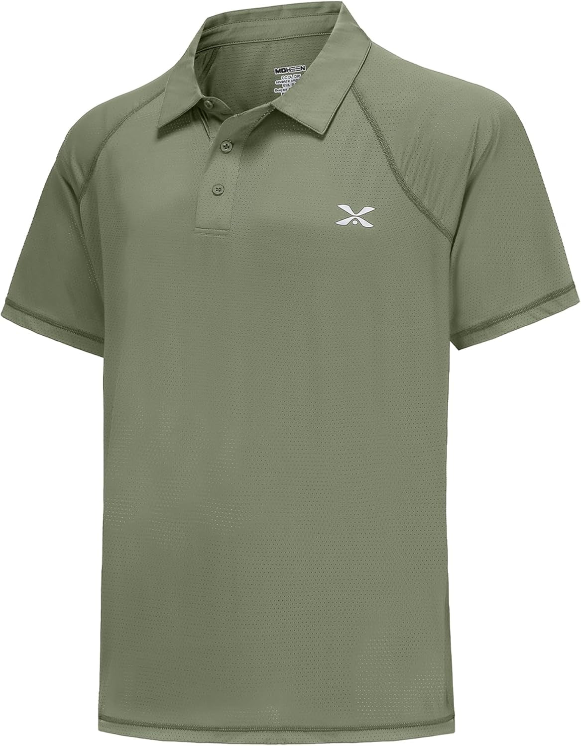 MOHEEN Men'S Moisture Wicking Short Sleeve Polo Shirts UPF 50+ Lightweight Performance Golf Shirts M-6XL