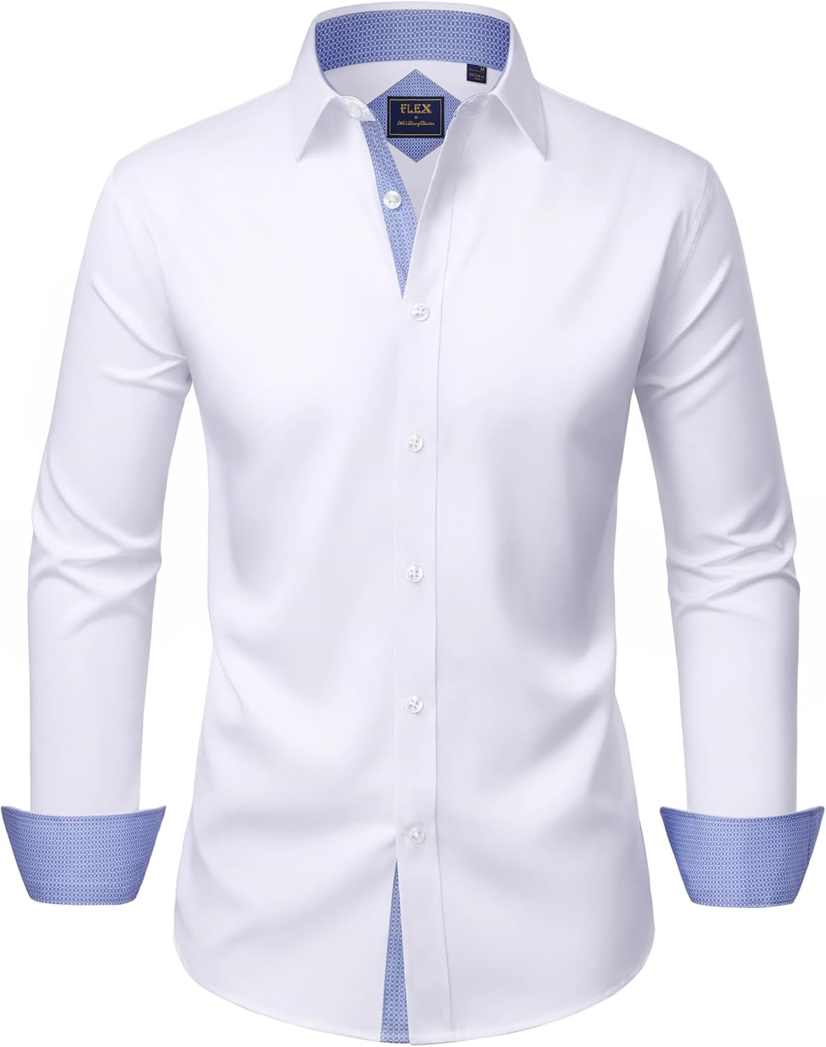 Alimens & Gentle Men'S Dress Shirts Long Sleeve Wrinkle-Free Business Casual Button down Shirt
