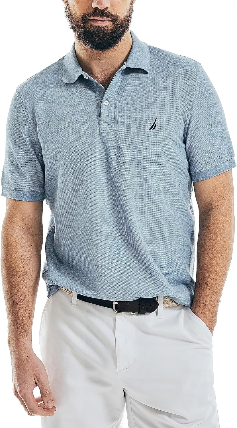 Nautica Men'S Classic Short Sleeve Solid Performance Deck Polo Shirt