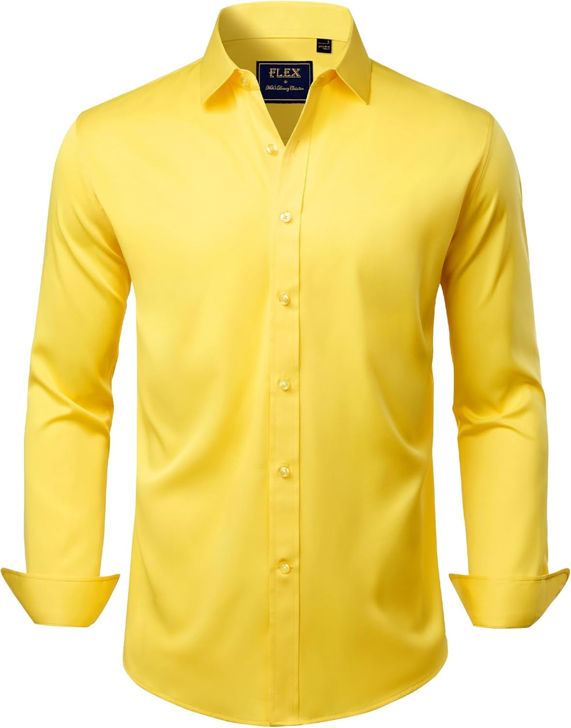 J.VER Men'S Dress Shirts Solid Long Sleeve Stretch Wrinkle-Free Formal Shirt Business Casual Button down Shirts